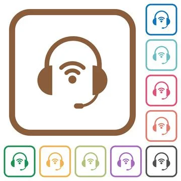 Wireless headset simple icons Stock Illustration