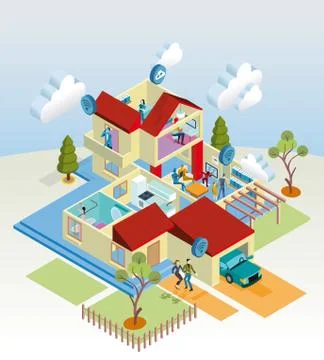 Wireless Home Stock Illustration
