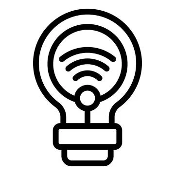 Wireless home light system icon outline vector. Smart home command Illustrazione stock
