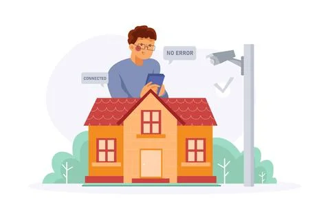 Wireless Home Protection Stock Illustration