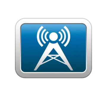 Wireless icon blue Stock Illustration