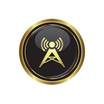 Wireless icon gold Illustrazione stock