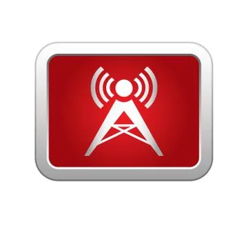 Wireless icon red Stock Illustration