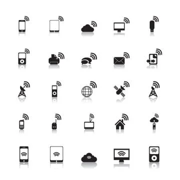Wireless Icons Hotspot vector Stock Illustration