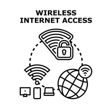 Wireless internet access global network security concept Stock Illustration