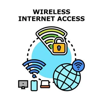 Wireless internet access global network security concept Stock Illustration