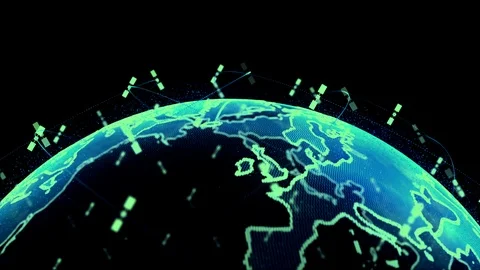 Wireless internet data wifi connectivity by a global system of telecommunication Stock Footage 110191240