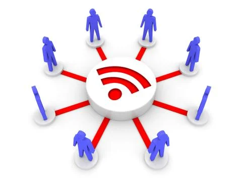 Wireless Internet. Online conference. Concept 3D illustration. Stock Illustration