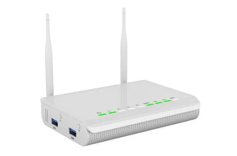 Wireless internet router, 3D rendering Stock Illustration