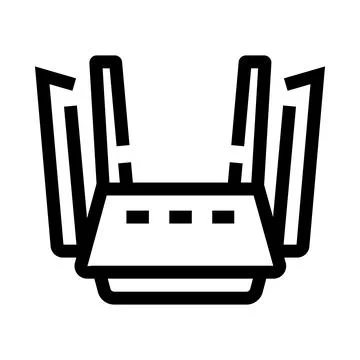 Wireless internet router box providing network connection icon Stock Illustration