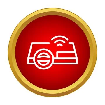Wireless internet router connecting to network icon Stockillustratie