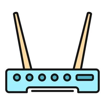 Wireless internet router connecting to network signal Stock Illustration