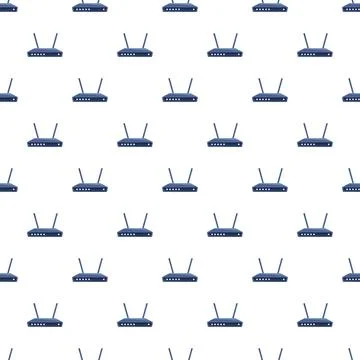 Wireless internet router devices forming seamless pattern Illustrazione stock