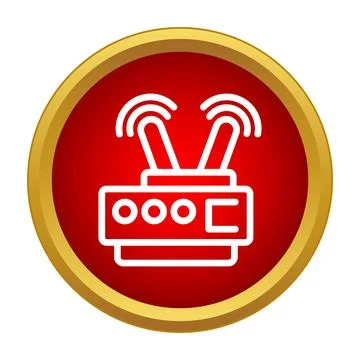 Wireless internet router signal transmitting technology icon Stock Illustration