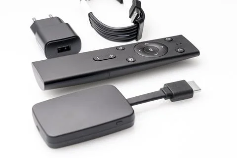 Wireless internet TV set, set-top box modern remote control Stock Photos