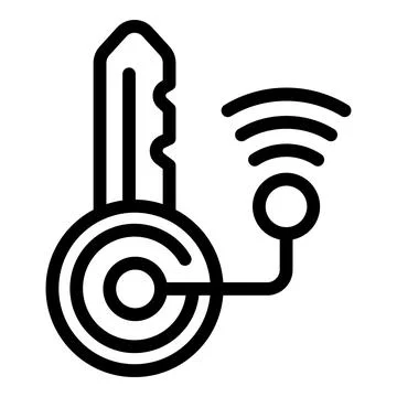 Wireless key icon outline vector. Remote control home device Illustrazione stock