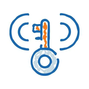 Wireless key signal for digital access authorization Stock Illustration