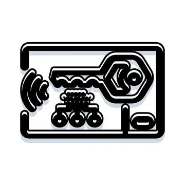 Wireless key unlocking a digital security system イラスト素材