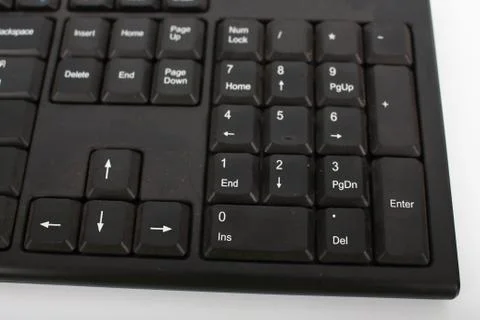 Wireless Keyboard black on a white background. Stock Photos