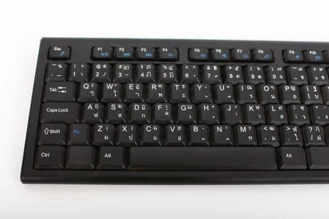 Wireless Keyboard black on a white background. Stock Photos
