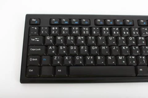 Wireless Keyboard black on a white background. Foto stock