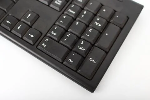 Wireless Keyboard black on a white background. Stock-Fotos