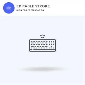 Wireless Keyboard icon vector, filled flat sign, solid pictogram isolated on  Stock Illustration