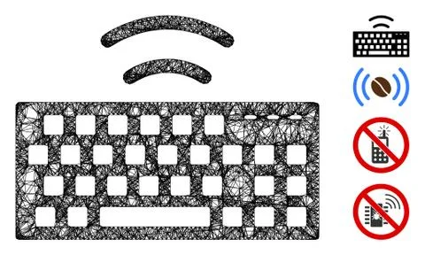 Wireless Keyboard Web Vector Mesh Illustration Stock Illustration