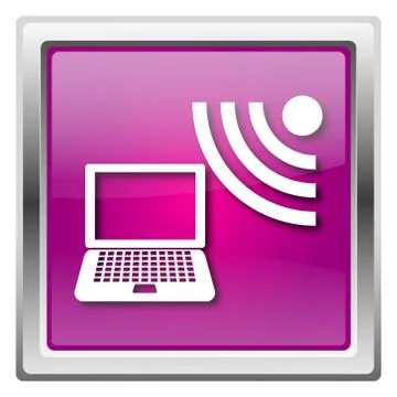 Wireless laptop icon Stock Illustration