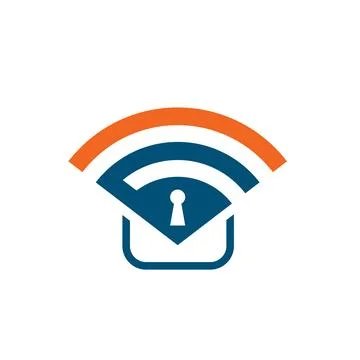 Wireless lock icon vector concept design template Stock Illustration