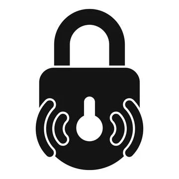 Wireless lock padlock icon simple vector. Stop theft Stock Illustration
