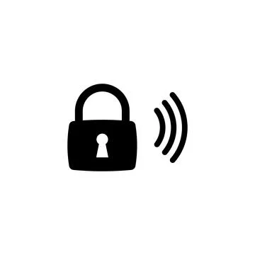 Wireless Lock, Security Wifi Padlock. Flat Vector Icon illustration. Simple Stock Illustration
