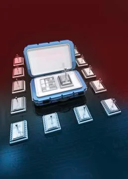 Wireless mesh network, artwork Stock Illustration