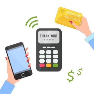 Wireless method payment with your smartphone and credit card Stock Illustration