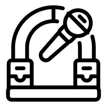 Wireless microphone connecting to speakers icon Stock Illustration