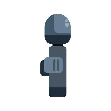 Wireless microphone standing upright with clip art Stock Illustration