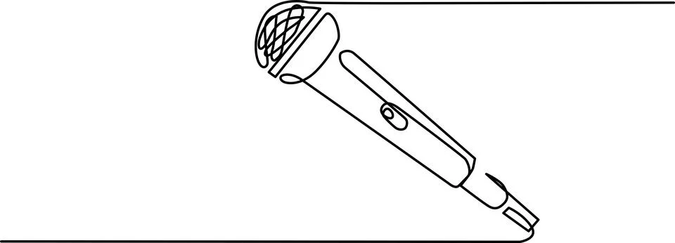 Wireless microphone with on/off switch Vector Stock Illustration