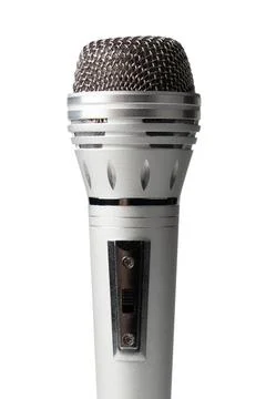 A wireless microphone on a white background Stock Photos