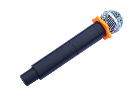 Wireless microphone on white background, sleek modern design and convenience for Stock Photos