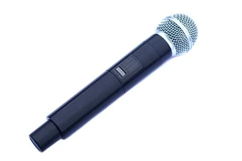 Wireless microphone on white background, sleek modern design and convenience for Foto stock