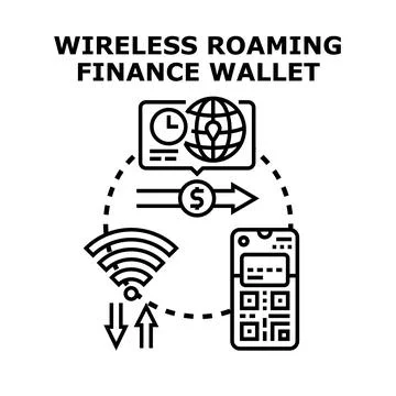 Wireless mobile financial transaction roaming service concept Stock Illustration