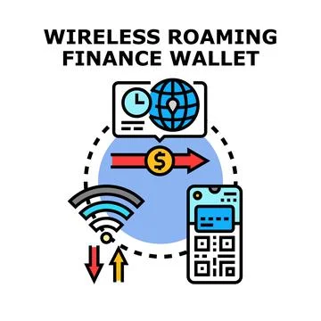 Wireless mobile financial transaction roaming service concept Stock Illustration