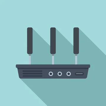 Wireless modem icon flat . Wifi internet Illustrazione stock