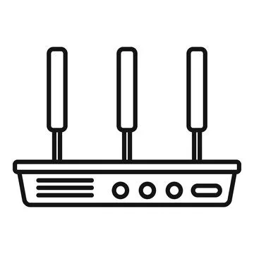 Wireless modem icon outline . Wifi internet Stock Illustration
