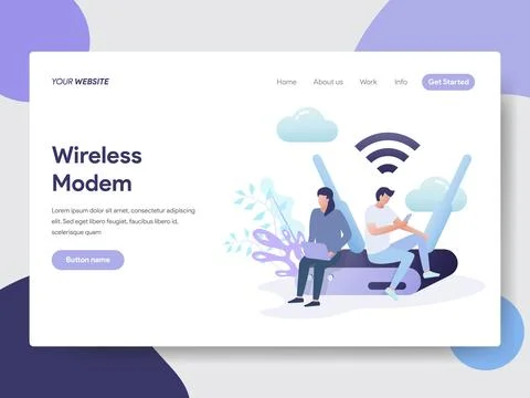 Wireless Modem Illustration For Website Page Stock Illustration