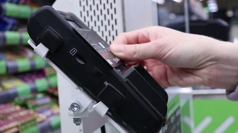 Wireless money transaction. Wireless payment Stock Footage 216660109