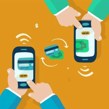 Wireless money transfer Stock Illustration