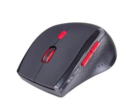 Wireless mouse computer isolated on white background (clipping path) Stock Photos
