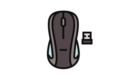 Wireless mouse home office color icon animation 스톡 동영상 326099328
