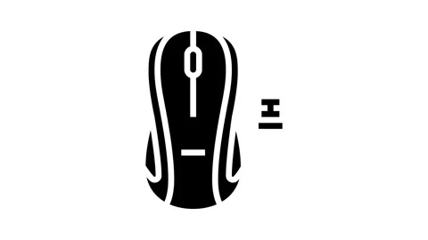 Wireless mouse home office glyph icon animation 스톡 동영상 326157485